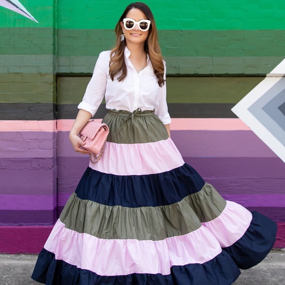 Anthropologie x Hutch Penelope Tiered Maxi Skirt